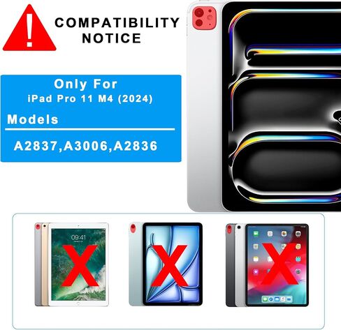 for iPad Pro 11-inch (M4) 2024 Case with Detachable Keyboard : DIY 3-Zone 7 Color Backlight Tablet Keyboard Cases with Touchpad - 11" iPad Pro 2024 (M4) Keyboard Cover with Pen Holder & Kickstand in Kuwait