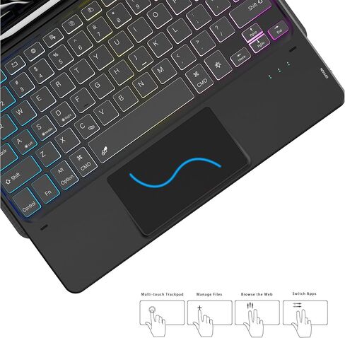 for iPad Pro 11-inch (M4) 2024 Case with Detachable Keyboard : DIY 3-Zone 7 Color Backlight Tablet Keyboard Cases with Touchpad - 11" iPad Pro 2024 (M4) Keyboard Cover with Pen Holder & Kickstand in Kuwait