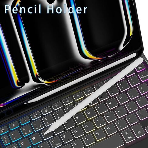 for iPad Pro 11-inch (M4) 2024 Case with Detachable Keyboard : DIY 3-Zone 7 Color Backlight Tablet Keyboard Cases with Touchpad - 11" iPad Pro 2024 (M4) Keyboard Cover with Pen Holder & Kickstand in Kuwait