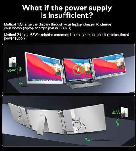 Laptop Screen Extender 16"-1200P 16:10 FHD Triple Monitor for 12-18.5" in Kuwait