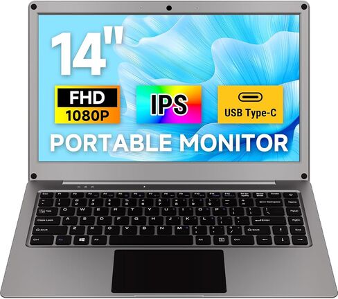 ELECROW Portable Monitor with Keyboard, 14 Inch Lapdock Display in Kuwait