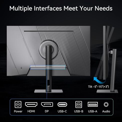 32 Inch 4K Touch Monitor, 144Hz UHD 3840x2160 Desktop Monitor 10-Point Touchscreen, HDMI 2.1 & DP 1.4 & Type-C, HDR 400, Height-Adjustable & Rotatable Stand VESA Mountable External Touch Screen for PC in Kuwait