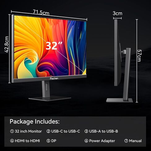32 Inch 4K Touch Monitor, 144Hz UHD 3840x2160 Desktop Monitor 10-Point Touchscreen, HDMI 2.1 & DP 1.4 & Type-C, HDR 400, Height-Adjustable & Rotatable Stand VESA Mountable External Touch Screen for PC in Kuwait