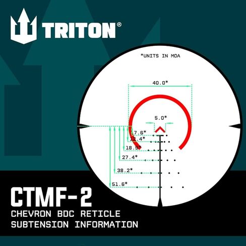 Triton Navigator+ 1-10x28 First Focal Plane FFP LPVO Rifle Scope | Chevron C2 BDC Reticle in Kuwait