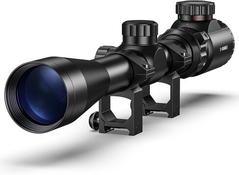 CVLIFE 3-9x40 Rifle Scope, Red & Green Illuminated Optical Riflescope, 1 inch Tube Scope for Hunting with Mounts in Kuwait