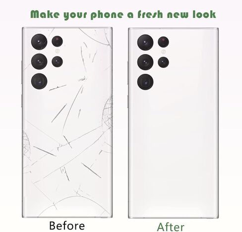Rear Back Glass Replacement for Samsung Galaxy S23 Ultra with Camera Glass Lens + Adhesive + Repair Tool Kits (Grey) in Kuwait
