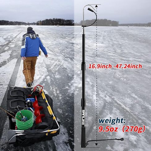 SANLIKE Telescopic Fish Gaff Fiberglass Pole Stainless Steel Spear Hook in Saudi Arabia