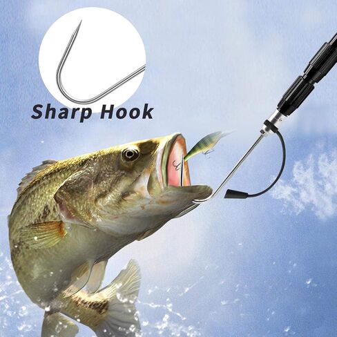 SANLIKE Telescopic Fish Gaff Fiberglass Pole Stainless Steel Spear Hook in Saudi Arabia