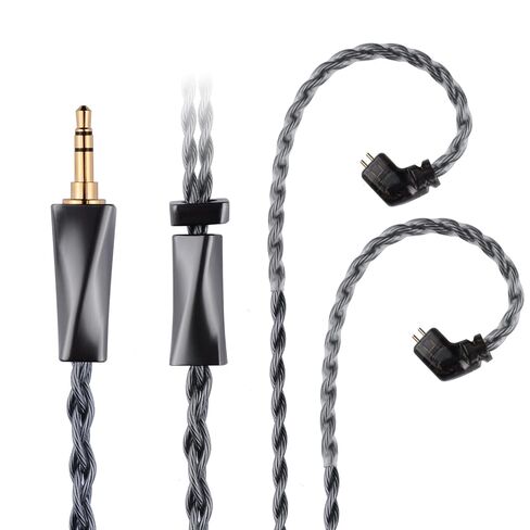 FAAEAL IEM Cable,Monocrystalline Copper Silver Plated Cable,QDC-C Pin in Ear Monitor Cords for K&Z ZSN PRO X AS12 AS16 CCA CA10 etc Recessed 2pin 4.2ft 3.5mm w/mic in Kuwait