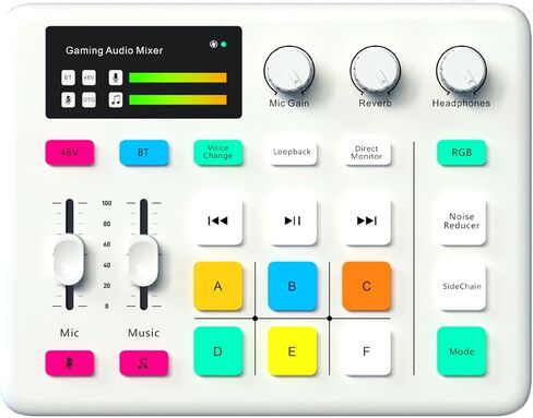 Tangxi Live Sound Card Audio Mixer, with Voice Changer (White) in Kuwait