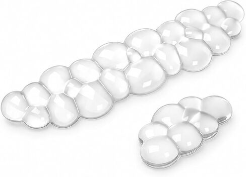 eulps Ergonomic Gel Keyboard Wrist Rest Set, Soft Gel Palm Rest for Keyboard and Mouse, Clear Wrist Support Pad for Typing and Gaming Pain Relief, Non-Slip Base for Computer Laptop (Cloud) in Kuwait
