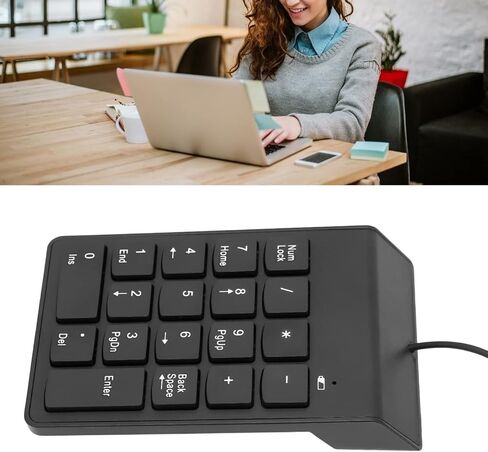 18 Keys Numeric Keypad, USB Wired with Plug and Play, Ergonomic Design Nonslip Pad forAndroid Tablet, Window s in Kuwait