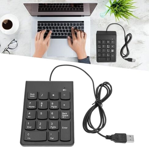 18 Keys Numeric Keypad, USB Wired with Plug and Play, Ergonomic Design Nonslip Pad forAndroid Tablet, Window s in Kuwait