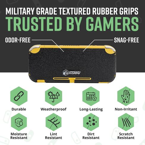 Dragon Grips Nintendo Switch Lite Grip - Textured Rubber Controller Grips for Back Shell of Nintendo Switch Lite - Ultra Thin Non-Slip Precision Fit Accessory for Gaming Sessions, Made in USA in Kuwait