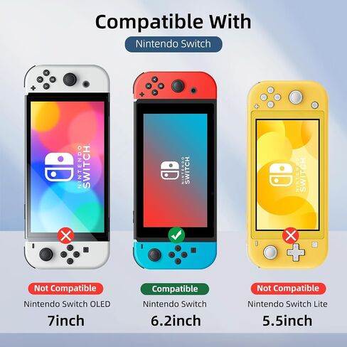 2-Pack Black Border Tempered Glass Screen Protector for Switch Model 2017 [6.2 Inch]，HD Clear, Anti Scratch, Anti-Fingerprint, Shatterproof，Bubble Free, 9H Hardness, Ultra Thin in Kuwait