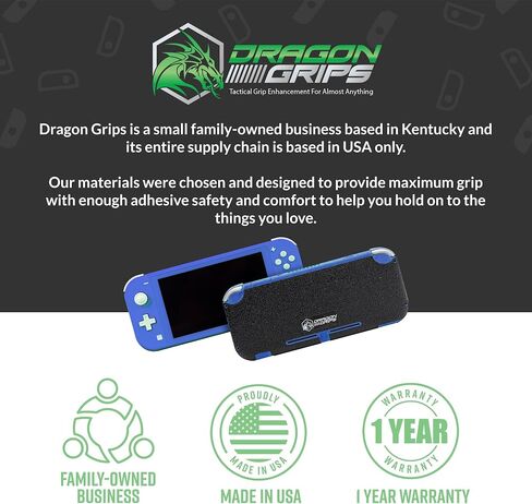 Dragon Grips Nintendo Switch Lite Grip - Textured Rubber Controller Grips for Back Shell of Nintendo Switch Lite - Ultra Thin Non-Slip Precision Fit Accessory for Gaming Sessions, Made in USA in Kuwait
