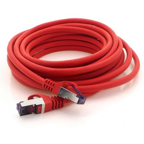 1aTTack.de Cat.7 LAN ethernet Cable 0,25m - Red - Cat7 LAN Network 10GBASE-T - 10000 Mbps (Sftp Pimf) Double Shielded patchcable RJ45 Plug Cat.6a in Kuwait