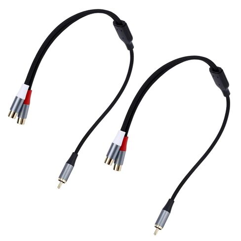 2pcs 1 Male to 2 Female Shielded RCA Y Splitter(40cm/15.75in) in Saudi Arabia