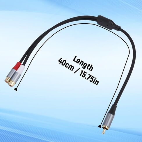 2pcs 1 Male to 2 Female Shielded RCA Y Splitter(40cm/15.75in) in Saudi Arabia