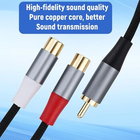 2pcs 1 Male to 2 Female Shielded RCA Y Splitter(40cm/15.75in) in Saudi Arabia