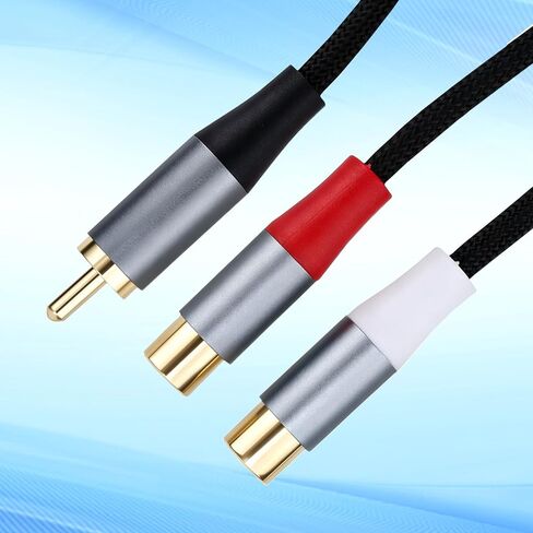 2pcs 1 Male to 2 Female Shielded RCA Y Splitter(40cm/15.75in) in Saudi Arabia
