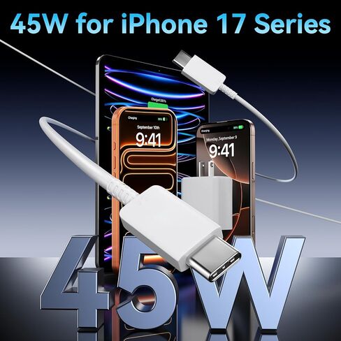 USB C iPhone Charger Fast Charging 10FT Long Cord, 45W Phone Charger Block in Kuwait