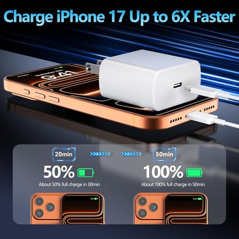 USB C iPhone Charger Fast Charging 10FT Long Cord, 45W Phone Charger Block in Kuwait