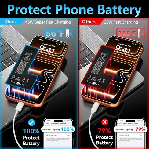 USB C iPhone Charger Fast Charging 10FT Long Cord, 45W Phone Charger Block in Kuwait