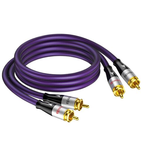Audiophiles Subwoofer RCA Cable 2 RCA to 2 RCA Multiple Shield with Siliver-Plated OFC Ultra-high Purity Copper Digital Coaxial Cable for HiFi Systems (4.9 FT) in Kuwait