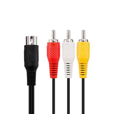 Replacement 9-pin Male to 3-pin RCA Male Stereo AV Cable, 9-pin to RCA Audio and Video Composite Cable, Compatible with Mega Drive 2 3, Sega Genesis 2 (6FT) in Saudi Arabia