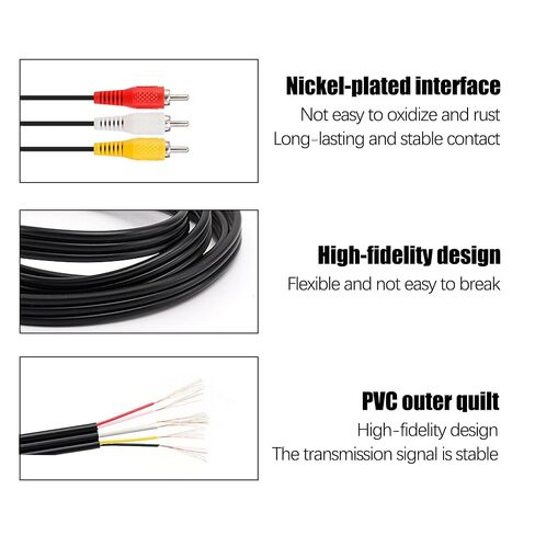 Replacement 9-pin Male to 3-pin RCA Male Stereo AV Cable, 9-pin to RCA Audio and Video Composite Cable, Compatible with Mega Drive 2 3, Sega Genesis 2 (6FT) in Saudi Arabia