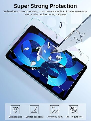 2 Pack Anti Blue Light Screen Protector for iPad Air 5/4th Generation [10.9 Inch, 2022/2020],iPad Pro [11 Inch,2022/2021/2020/2018],9H Hardness Tempered Glass Film,Anti-uv,Eye Protection in Kuwait
