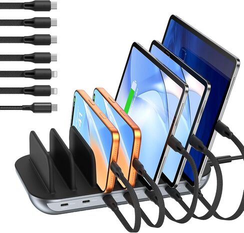 SooPii Premium 140W 7-Port USB C Charging Station for Multiple Device,Black in Kuwait