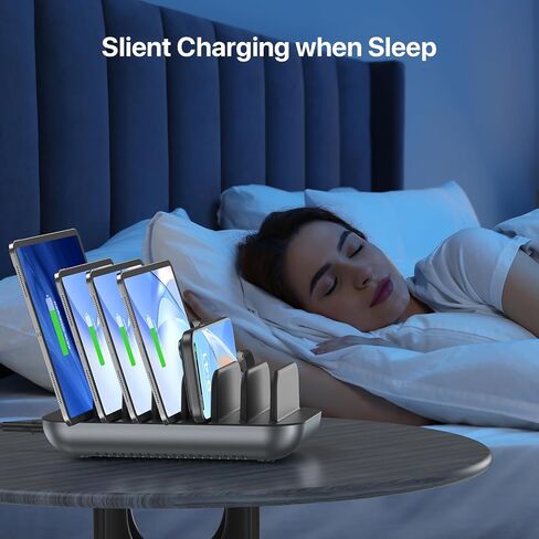 SooPii Premium 140W 7-Port USB C Charging Station for Multiple Device,Black in Kuwait