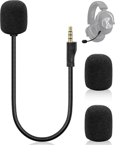 Detachable Replacement Mic for Logitech G PRO X1/X2 / G PRO X Wireless/G Pro Wired Headsets – Noise-Cancelling Boom Mic with 2 Foam Covers Included in Kuwait