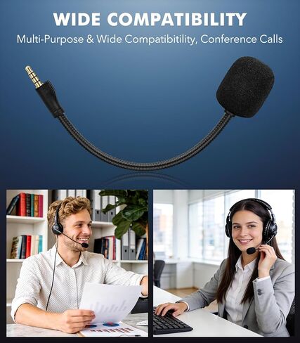 Detachable Replacement Mic for Logitech G PRO X1/X2 / G PRO X Wireless/G Pro Wired Headsets – Noise-Cancelling Boom Mic with 2 Foam Covers Included in Kuwait