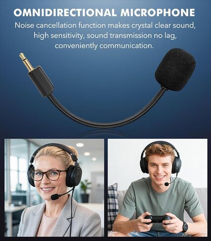 Gaming Mic for Razer BlackShark V2/V2 Pro Wireless Gaming Headset – Detachable 3.5mm Mic with Foam Windscreen, Flexible Gooseneck, Noise-Cancelling, Compatible with PC PS5 Xbox in Kuwait