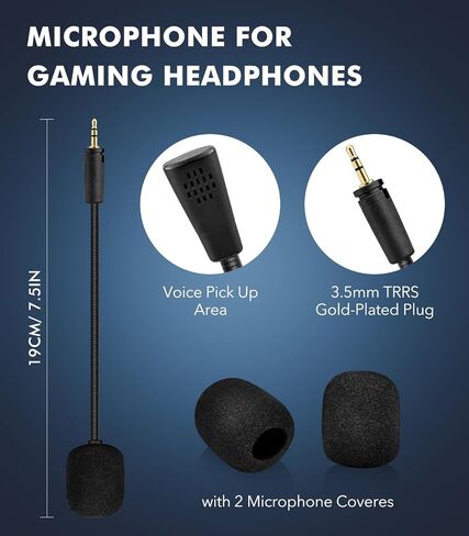 Gaming Mic 3.5mm Jack Microphone for Turtle Beach Headsets - Game Mic Compatible with XO Three XO Four Stealth Recon 150 50 50X 50P 50 60P Xbox One 400 420X 450 500P 520 Gaming Headsets Mic 3.5mm Jack in Kuwait