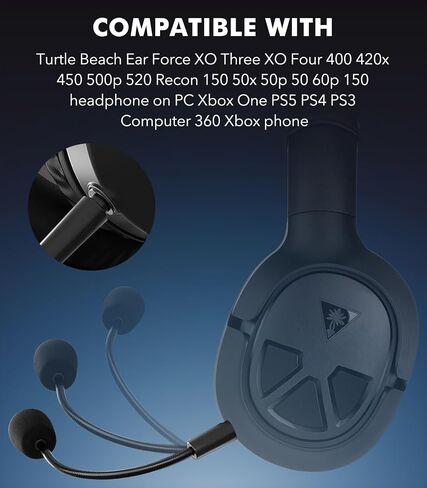 Gaming Mic 3.5mm Jack Microphone for Turtle Beach Headsets - Game Mic Compatible with XO Three XO Four Stealth Recon 150 50 50X 50P 50 60P Xbox One 400 420X 450 500P 520 Gaming Headsets Mic 3.5mm Jack in Kuwait