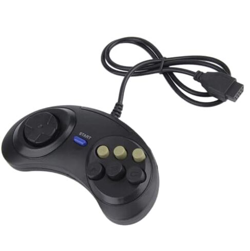 THE PERFECT PART 2X 6 Button Game Pad Controller For SEGA Genesis Black Old School Classic New in Kuwait