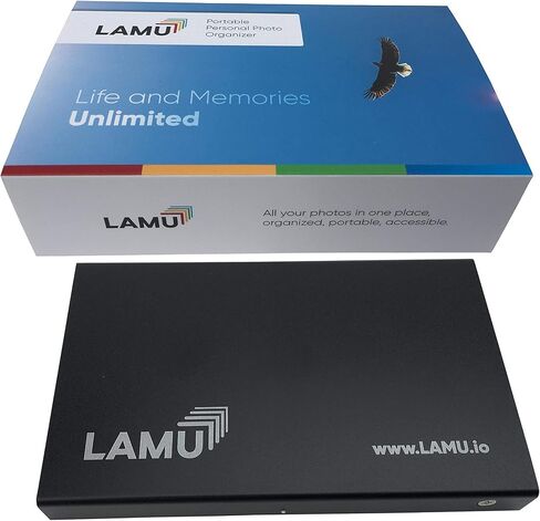 LAMU Portable Digital Photo Organizer - Digital Picture Manager for Windows - Software to Easily Organize Your Photos and Videos - Digital Photo Storage - 2 Terabytes (Charcoal Black) in Saudi Arabia