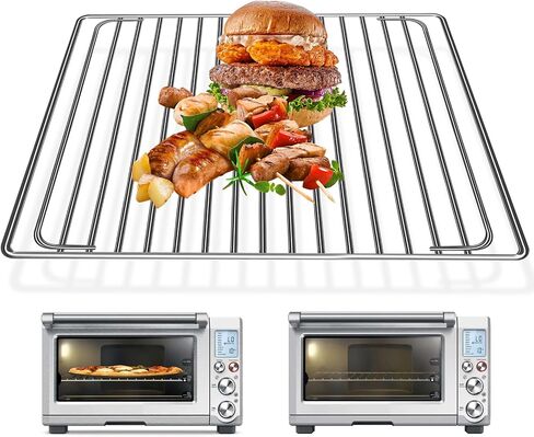 Smart Oven Rack for Breville Air Fryer Countertop Oven BOV845BSS, 14''×11.6'' Stainless Steel Air Fryer Accessories Replacement Parts Roasting Steamer Grill Racks Baking Tray，Dishwasher safe in Saudi Arabia