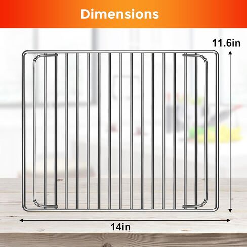 Smart Oven Rack for Breville Air Fryer Countertop Oven BOV845BSS, 14''×11.6'' Stainless Steel Air Fryer Accessories Replacement Parts Roasting Steamer Grill Racks Baking Tray，Dishwasher safe in Saudi Arabia
