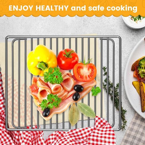 Smart Oven Rack for Breville Air Fryer Countertop Oven BOV845BSS, 14''×11.6'' Stainless Steel Air Fryer Accessories Replacement Parts Roasting Steamer Grill Racks Baking Tray，Dishwasher safe in Saudi Arabia
