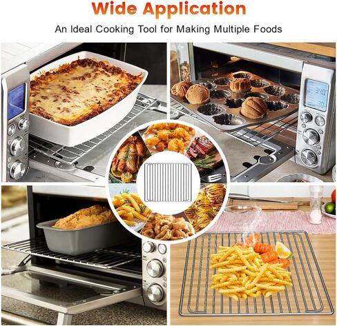 Smart Oven Rack for Breville Air Fryer Countertop Oven BOV845BSS, 14''×11.6'' Stainless Steel Air Fryer Accessories Replacement Parts Roasting Steamer Grill Racks Baking Tray，Dishwasher safe in Saudi Arabia