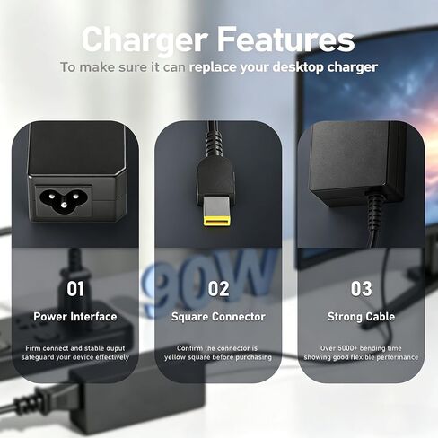 90W AC Adapter Compatible with Lenovo ThinkCentre 90W Power Cord M93p M90p in Kuwait
