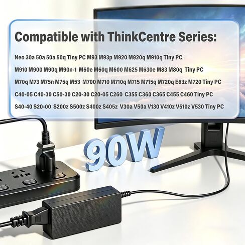 90W AC Adapter Compatible with Lenovo ThinkCentre 90W Power Cord M93p M90p in Kuwait