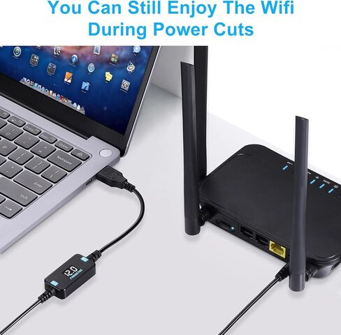 FARSENSE USB DC 5V to 12V Step Up Power Cable(3FT),USB C to DC 12V Adapter with DC Jack 5.5 x 2.5mm(Compatible with 5.5 x 2.1) and 3.5 x 1.35mm, Boost Converter Supports Voltage Display in Kuwait