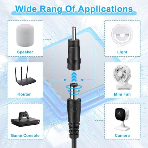 FARSENSE USB DC 5V to 12V Step Up Power Cable(3FT),USB C to DC 12V Adapter with DC Jack 5.5 x 2.5mm(Compatible with 5.5 x 2.1) and 3.5 x 1.35mm, Boost Converter Supports Voltage Display in Kuwait