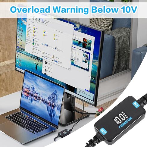 FARSENSE USB DC 5V to 12V Step Up Power Cable(3FT),USB C to DC 12V Adapter with DC Jack 5.5 x 2.5mm(Compatible with 5.5 x 2.1) and 3.5 x 1.35mm, Boost Converter Supports Voltage Display in Kuwait